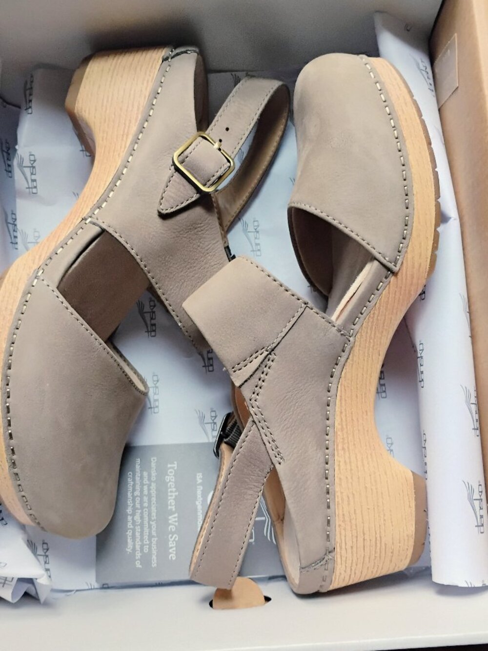 Taupe Dansko Lucia clog sandals 39 8.5 9